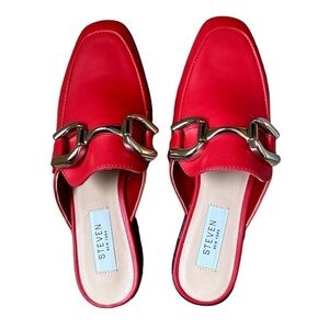 Steven New York Brita Bit Loafer Mule Red size 5 NWOB